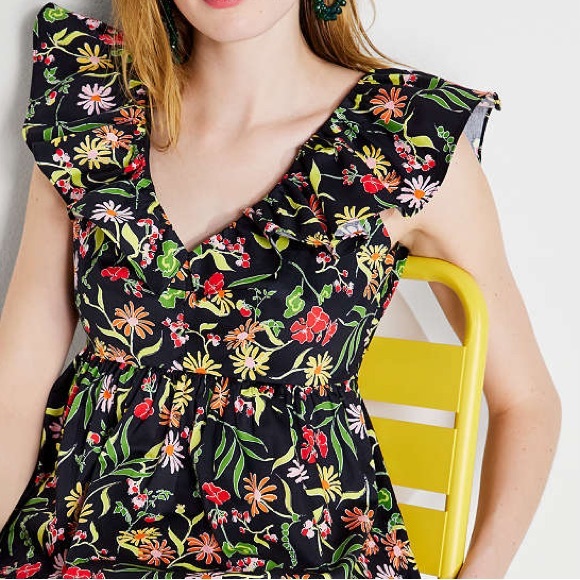 KATE SPADE Rooftop Garden Floral Ruffle Top - Picture 3 of 8